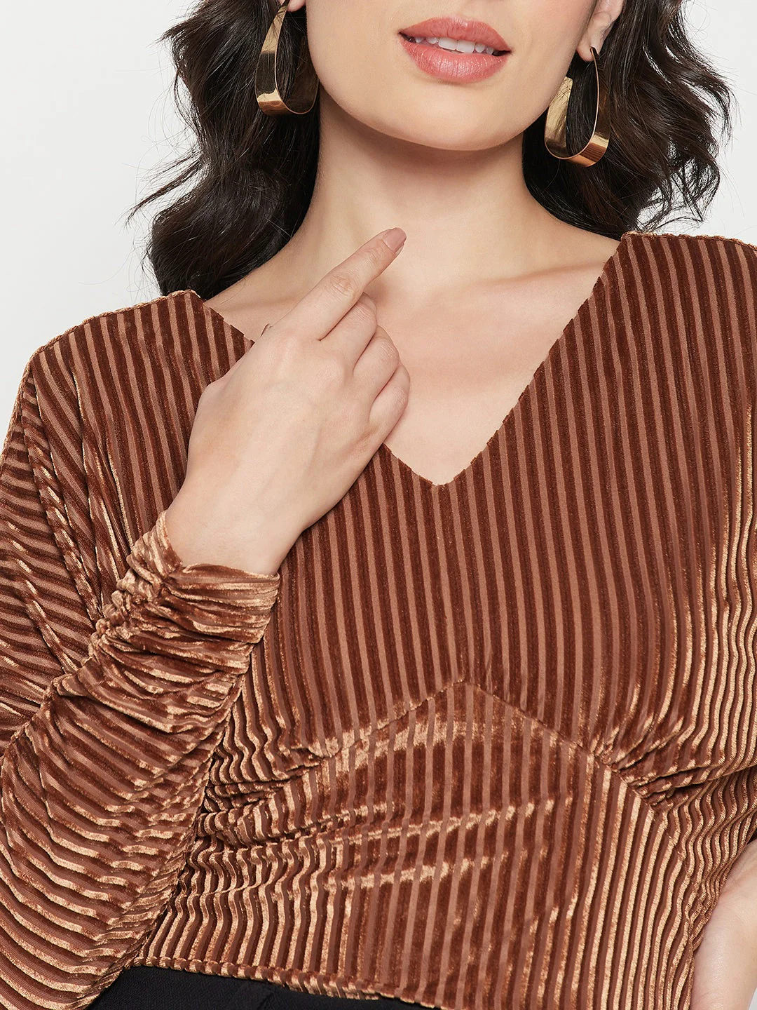 Madame Tan Striped Crop Top - Image 3