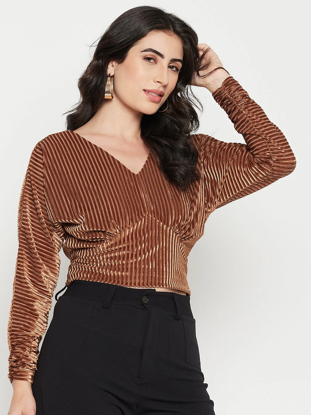 Madame Tan Striped Crop Top - Image 5