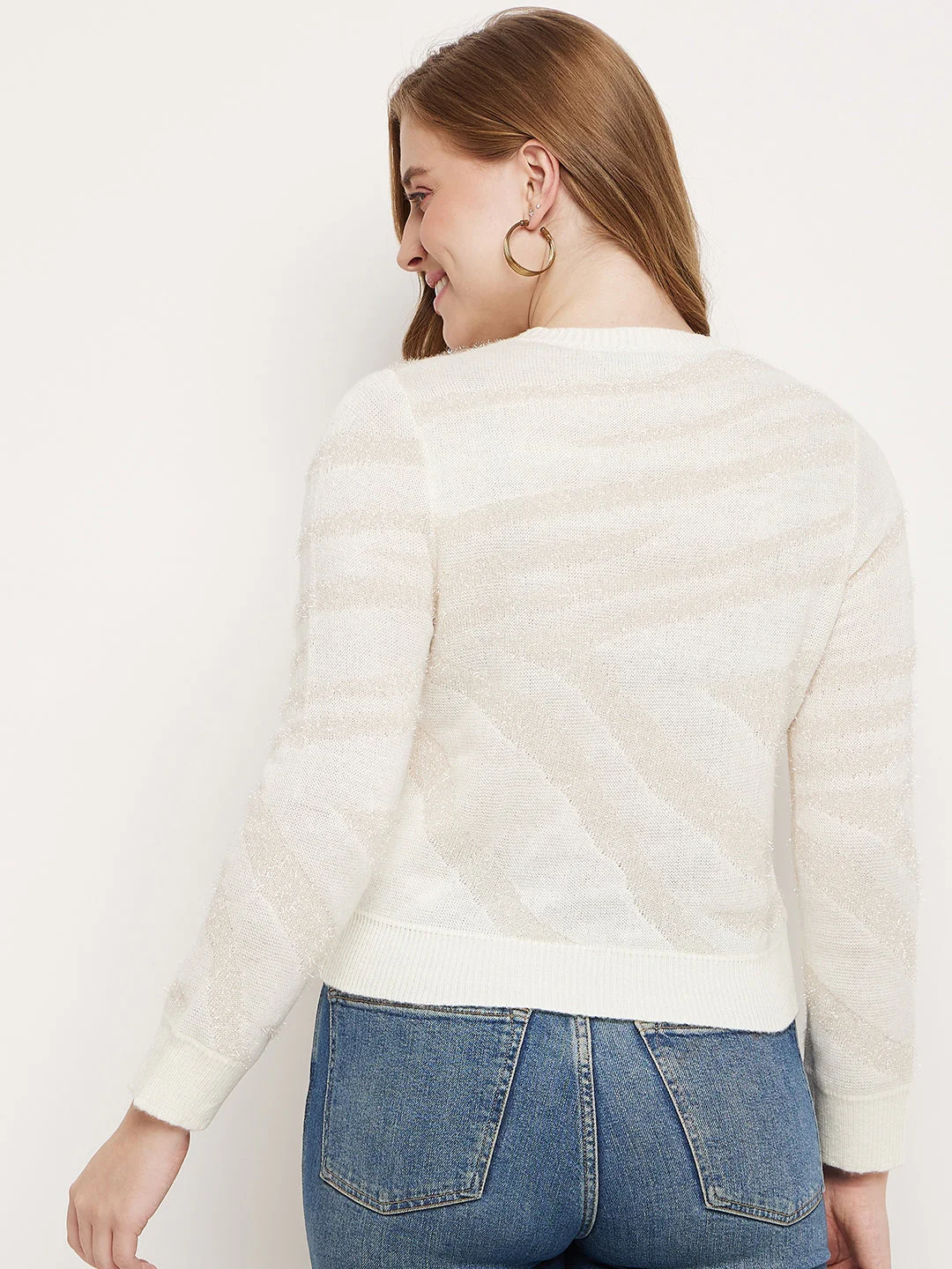 Madame White Crew Neck Sweater - Image 3