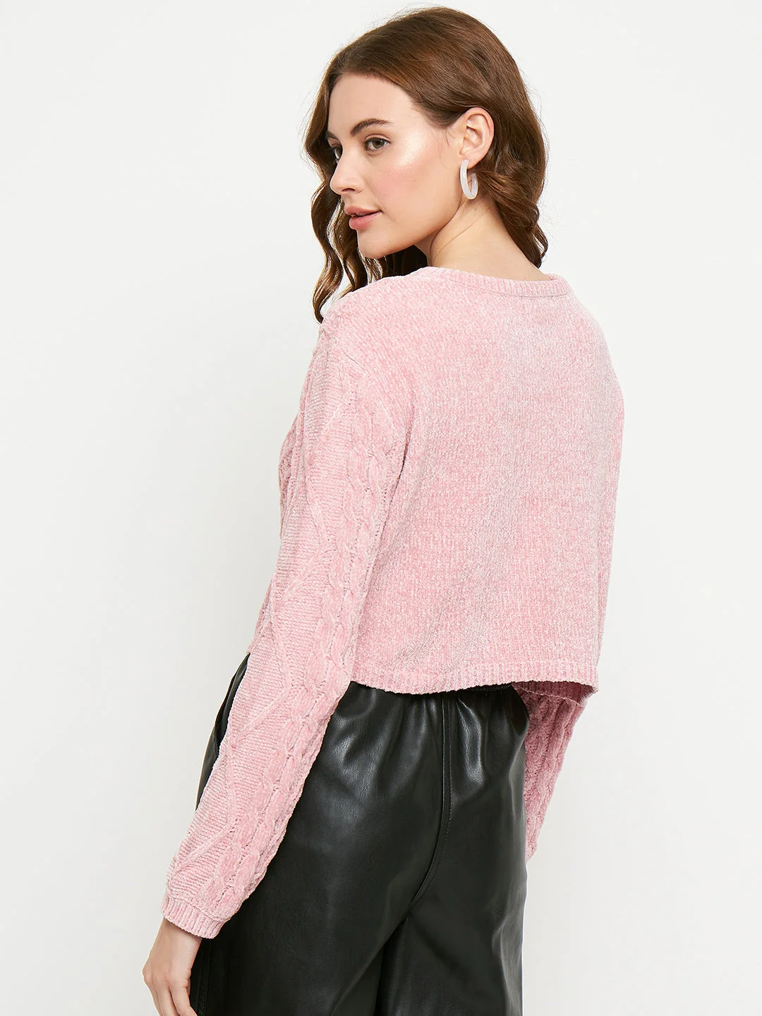 Madame Peach Cable Knit Sweater - Image 3