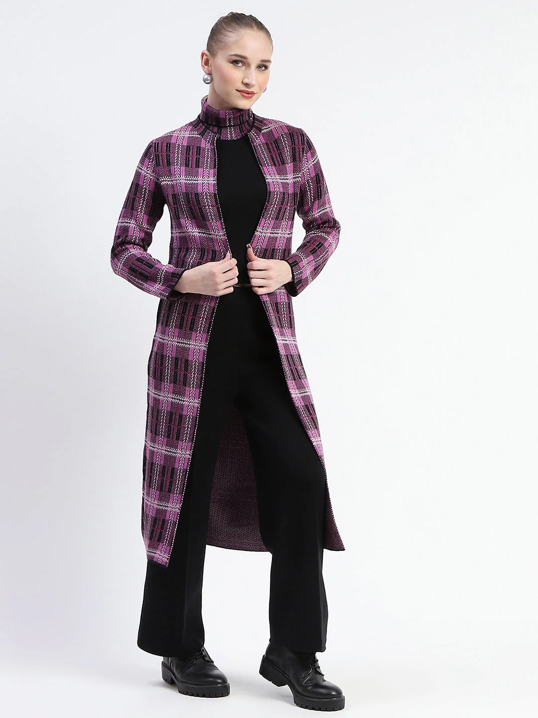 Madame Mauve Geometric Print Shrug With Sleeveless Top And Bottom Co-Ord Set - Image 3