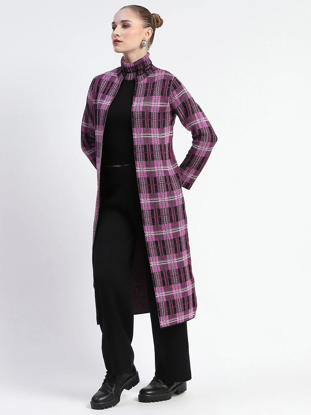 Madame Mauve Geometric Print Shrug With Sleeveless Top And Bottom Co-Ord Set - Image 5