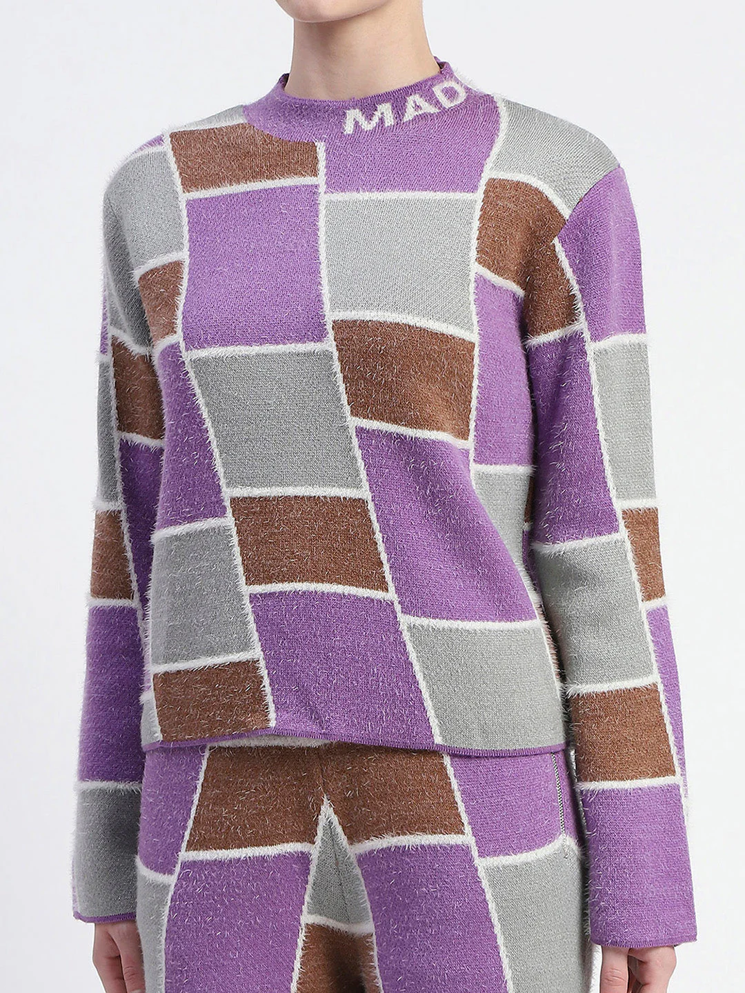 Madame Mauve Buffalo Check Print Top And Bottom Co-Ord Set - Image 6