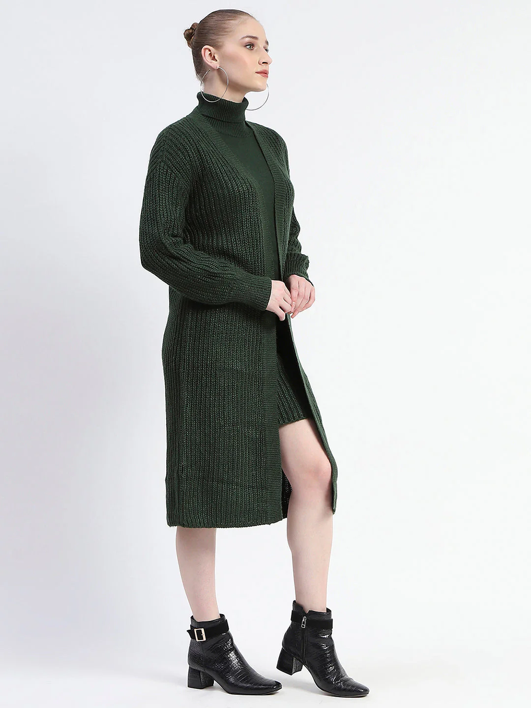 Madame Emerald Green Mini Dress And Shrug Co-Ord Set - Image 3