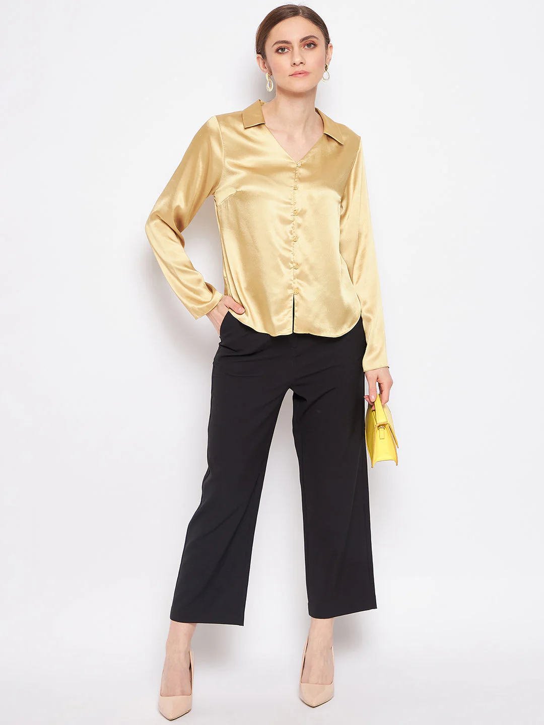 Madame Mustard Satin Shirt - Image 2