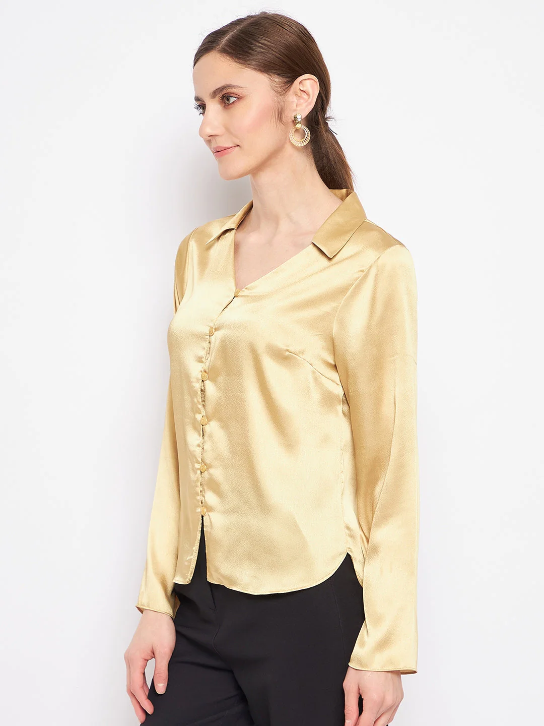 Madame Mustard Satin Shirt - Image 3