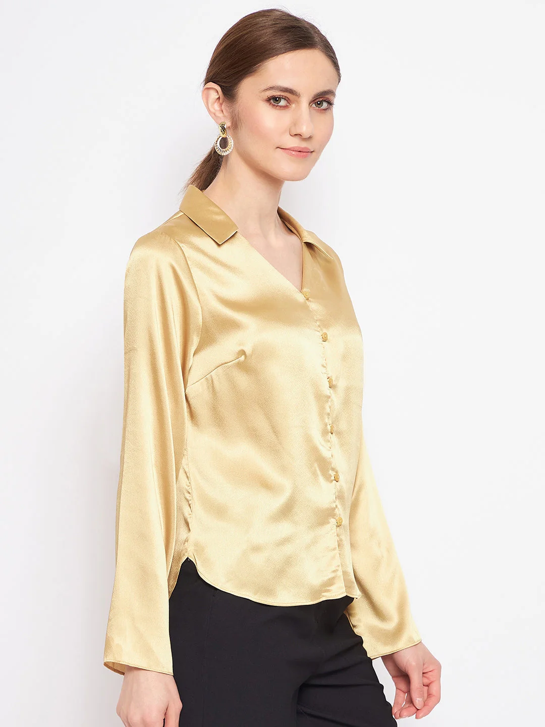 Madame Mustard Satin Shirt - Image 4