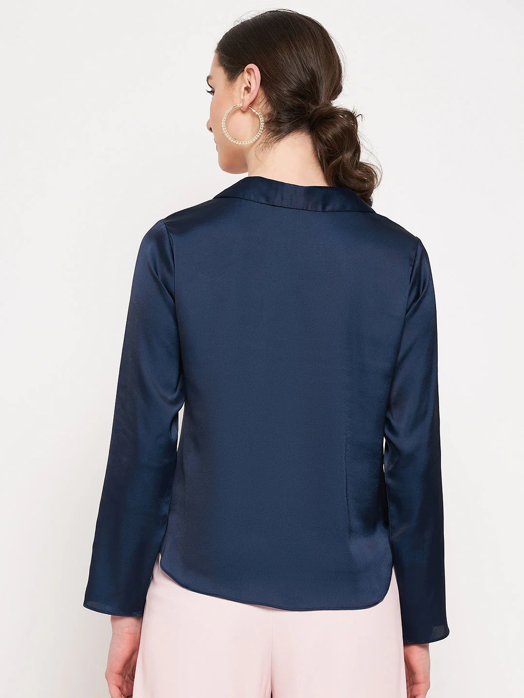 Madame Navy Satin Shirt - Image 5