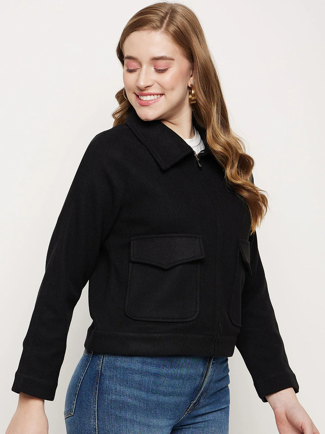 Madame Black Front Pocket Shacket - Image 4