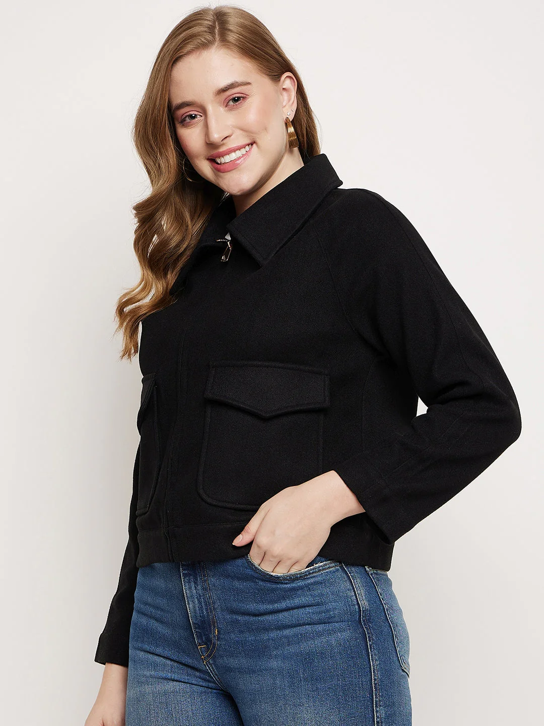 Madame Black Front Pocket Shacket - Image 5