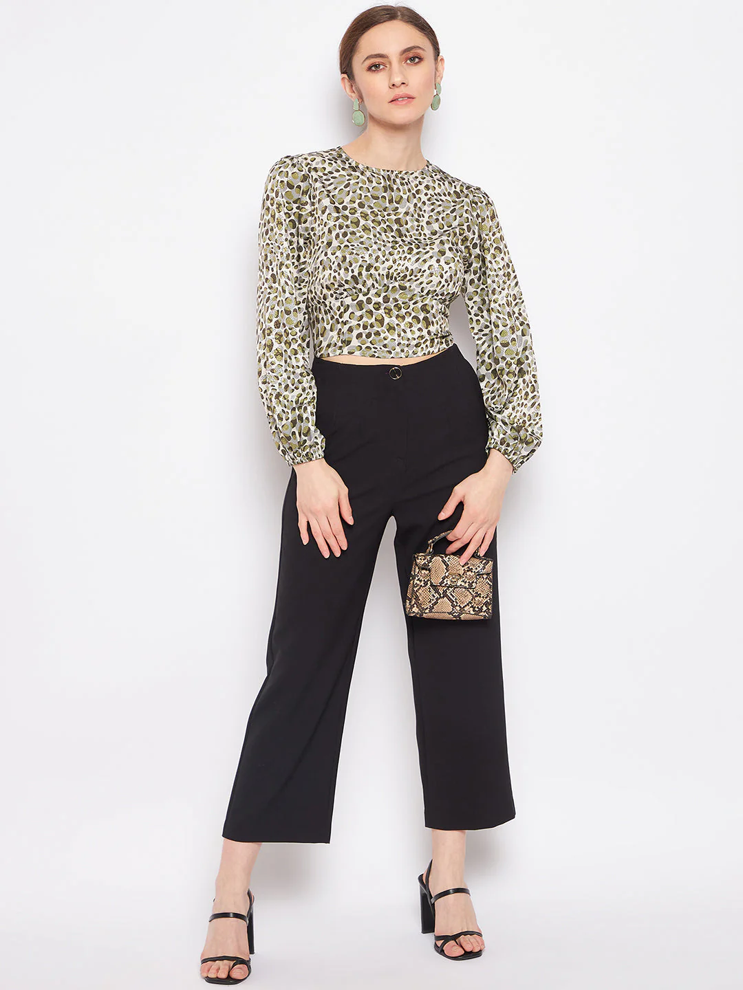 Madame Printed Olive Corset Top - Image 3
