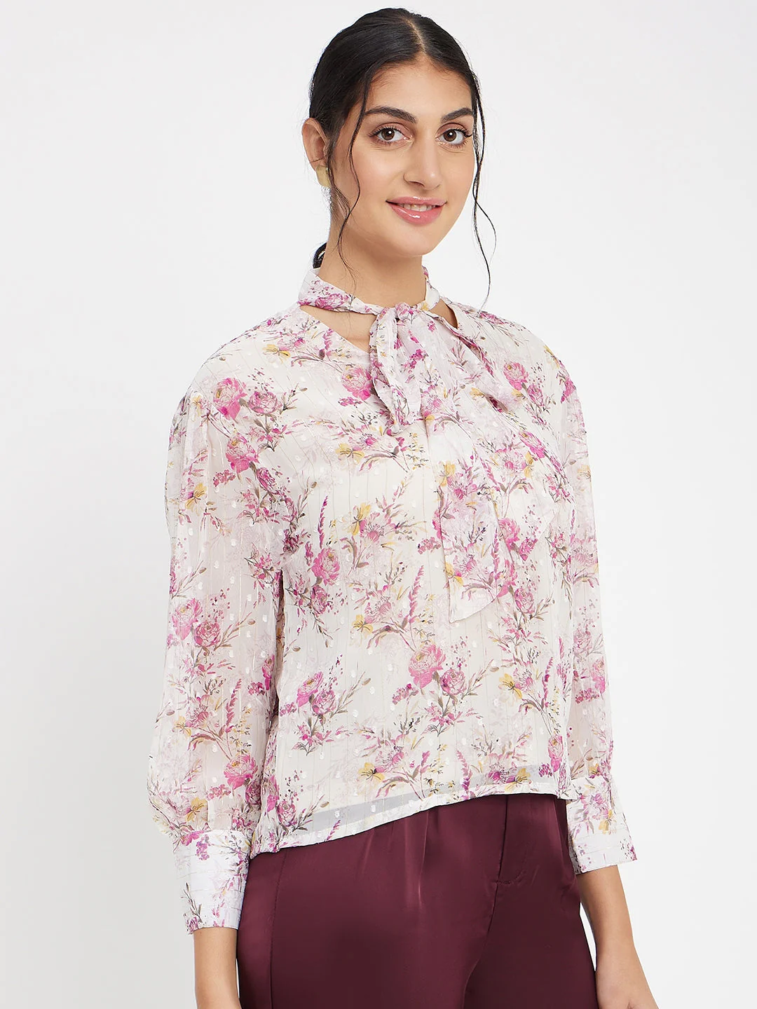 Madame Floral White Shirt - Image 4