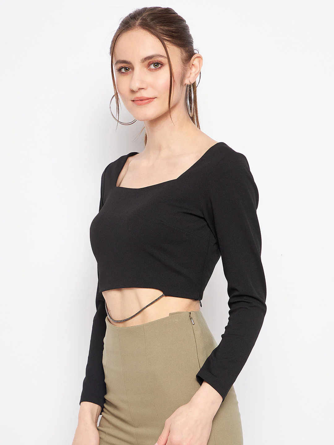 Madame Black Square Neck Top - Image 3