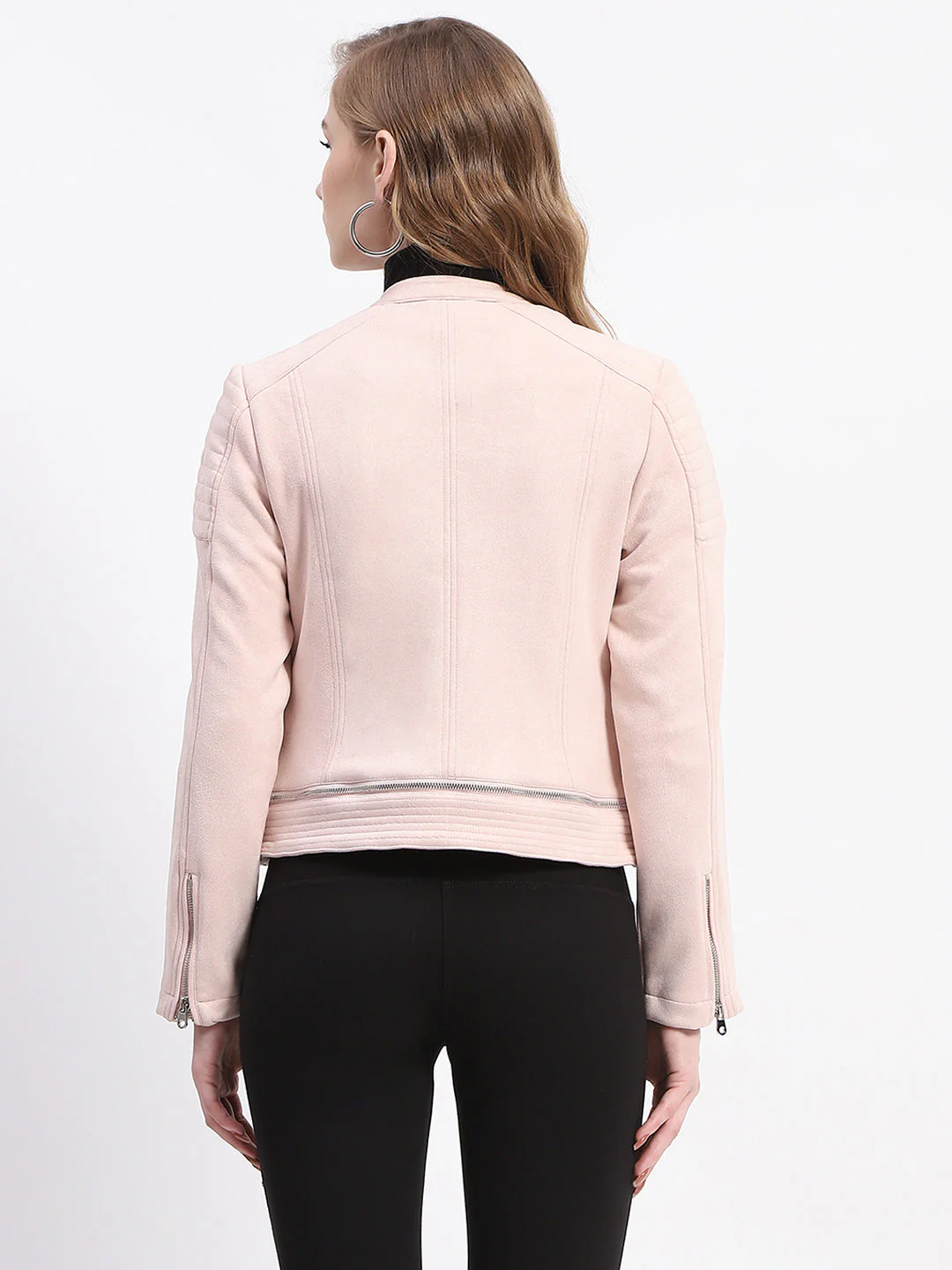 Madame Nude Faux Suede Biker Jacket - Image 5