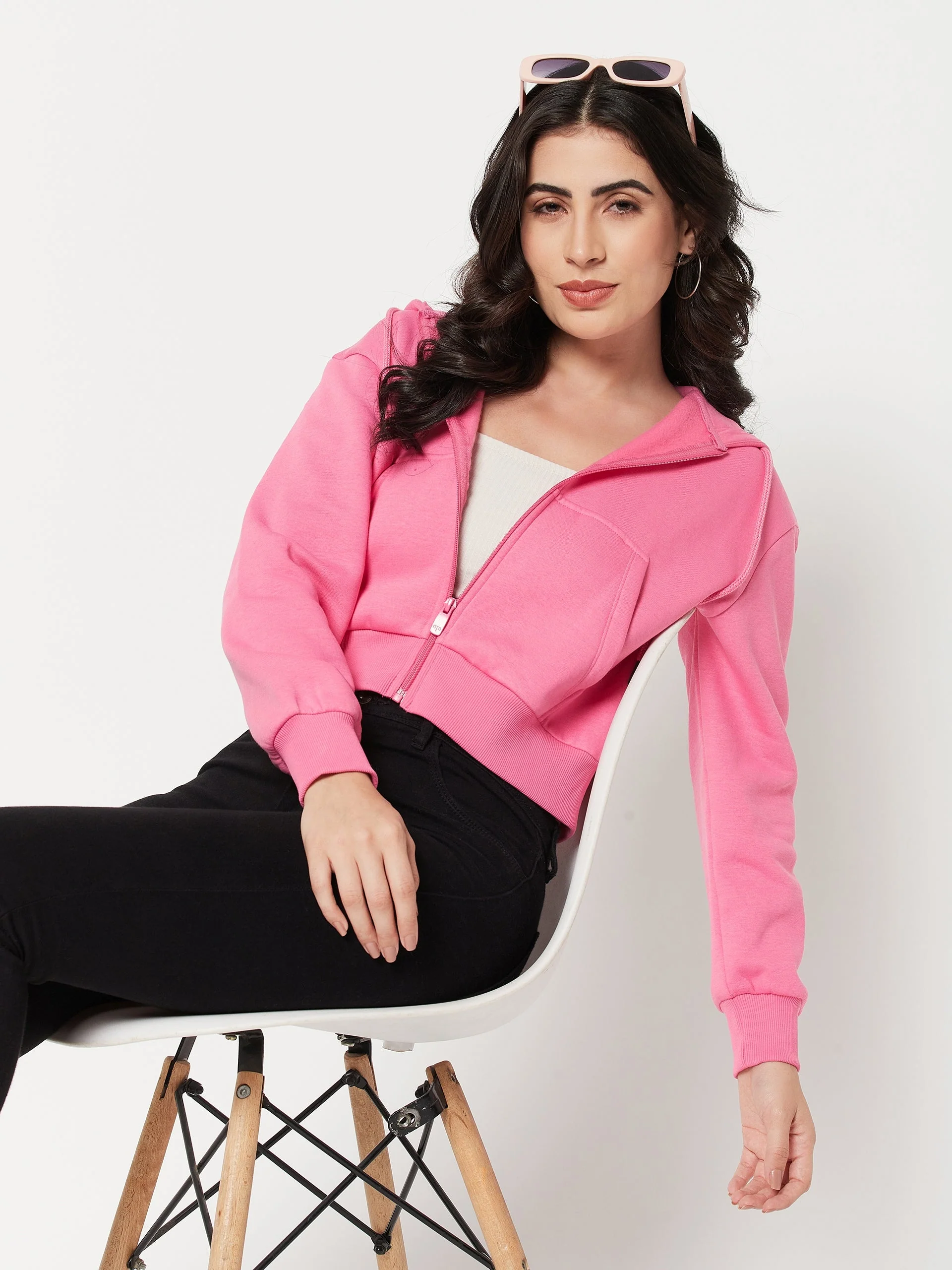 Madame Fuschia Hood Neck Sweatshirt - Image 2
