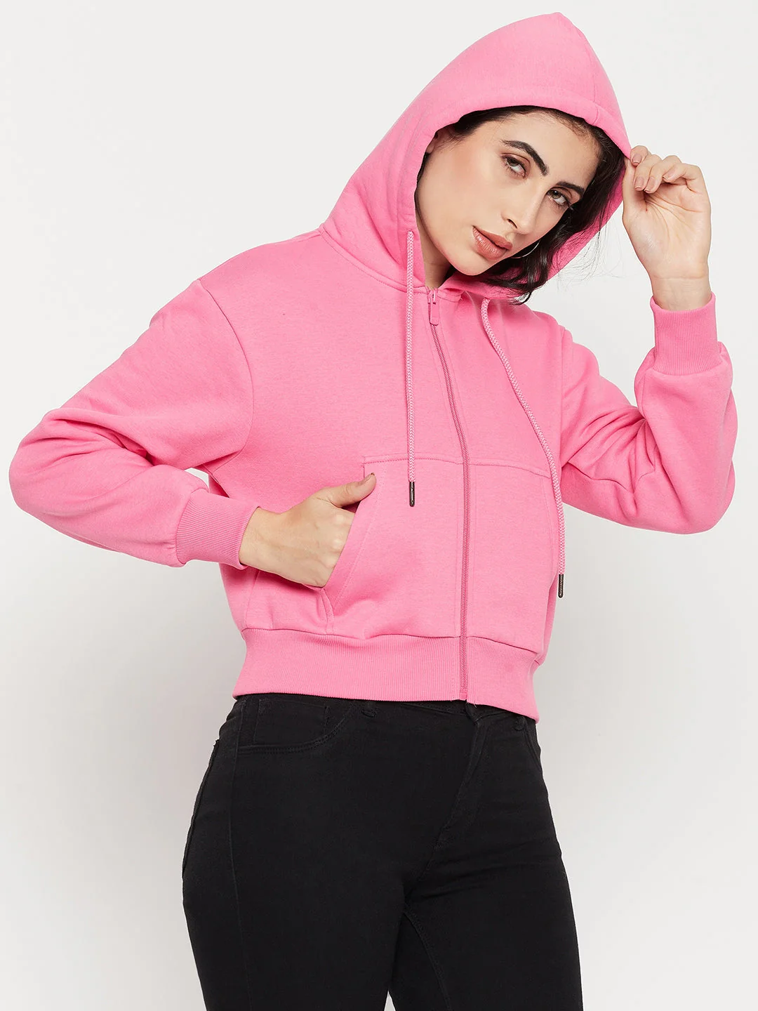 Madame Fuschia Hood Neck Sweatshirt - Image 3