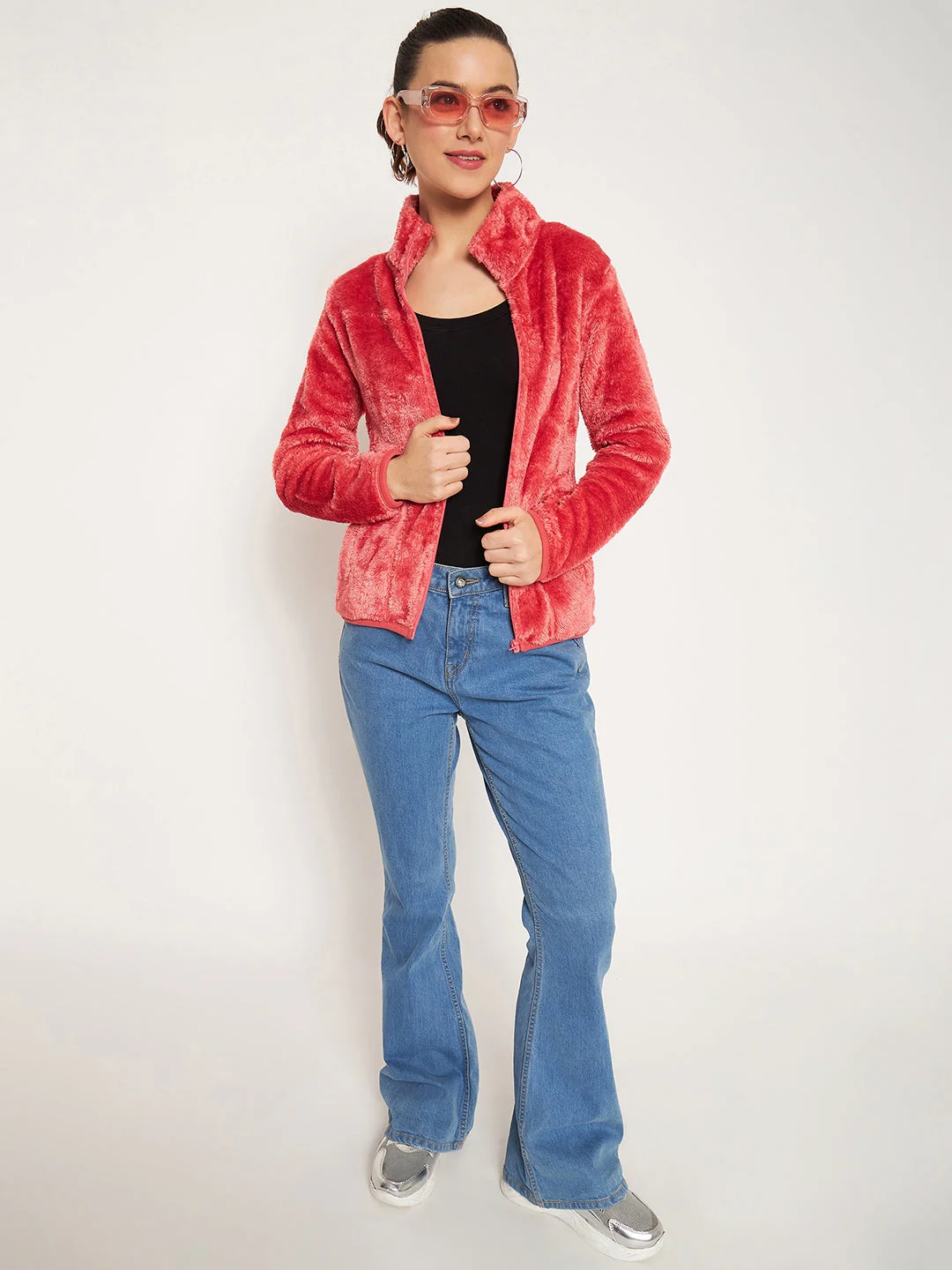 Madame Light Pink High Neck Sweatshirt - Image 2