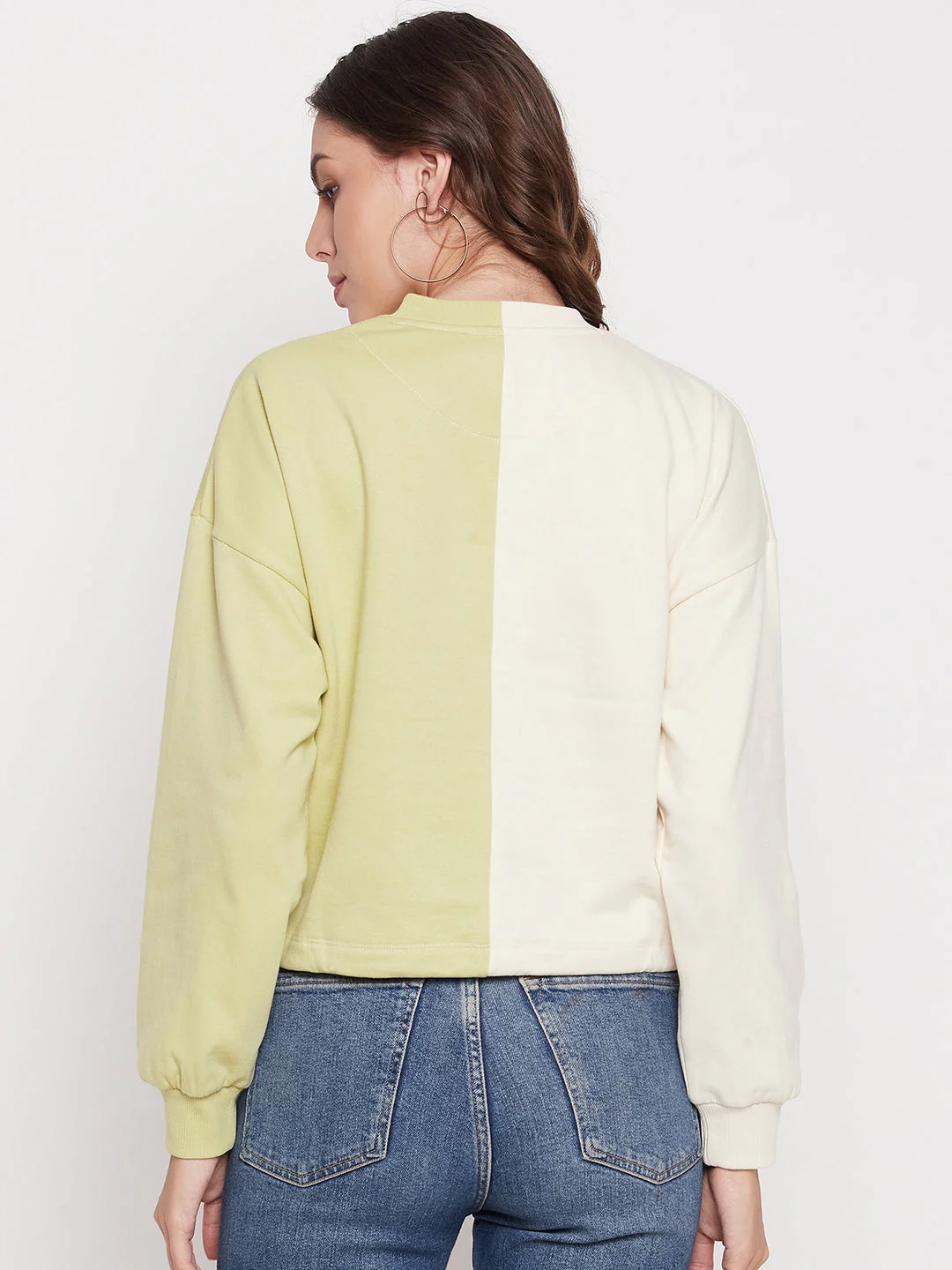 Madame Lime Green Color Block Sweatshirt - Image 3