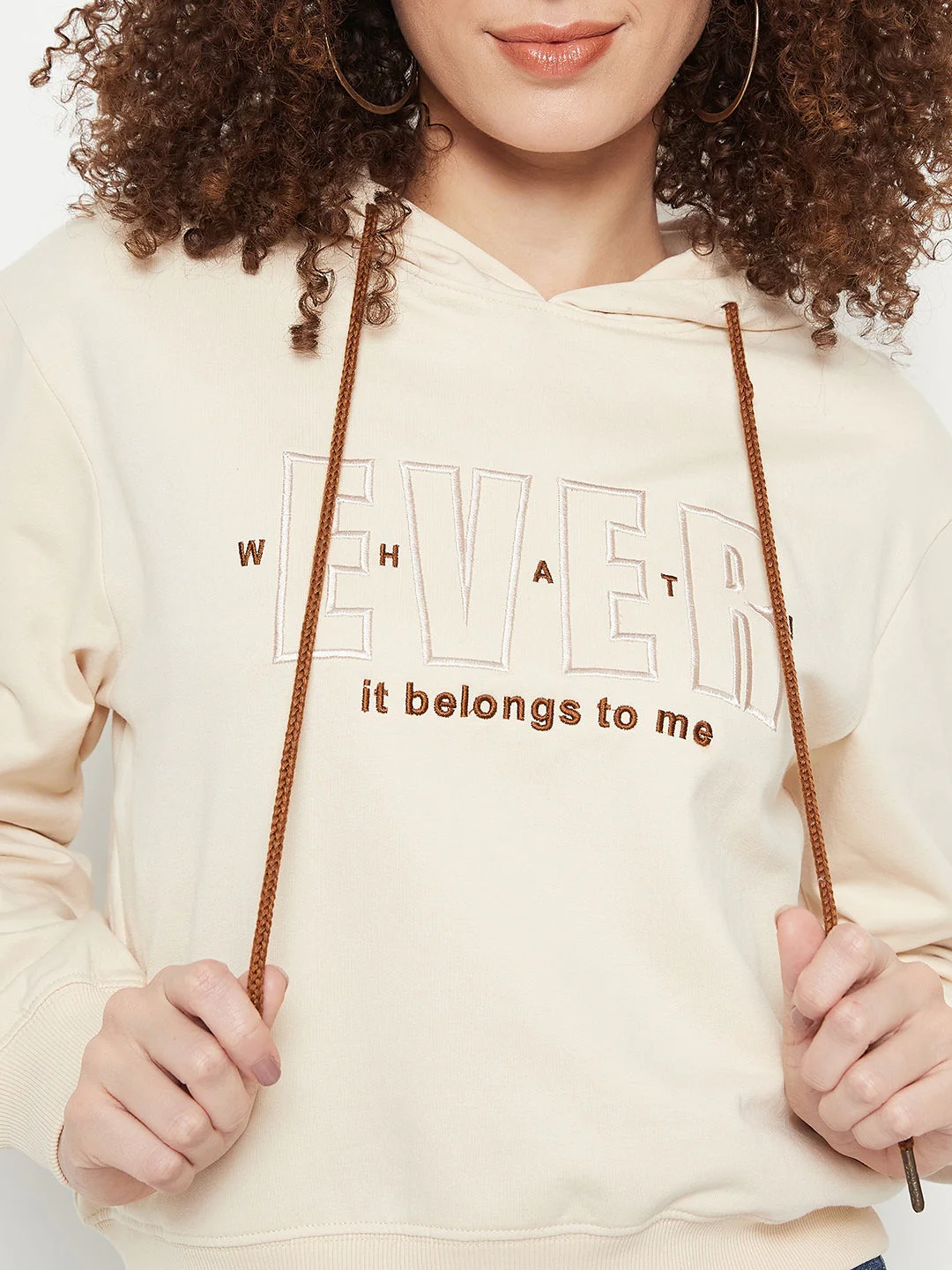 Madame Solid Off White Sweat-Shirt - Image 2