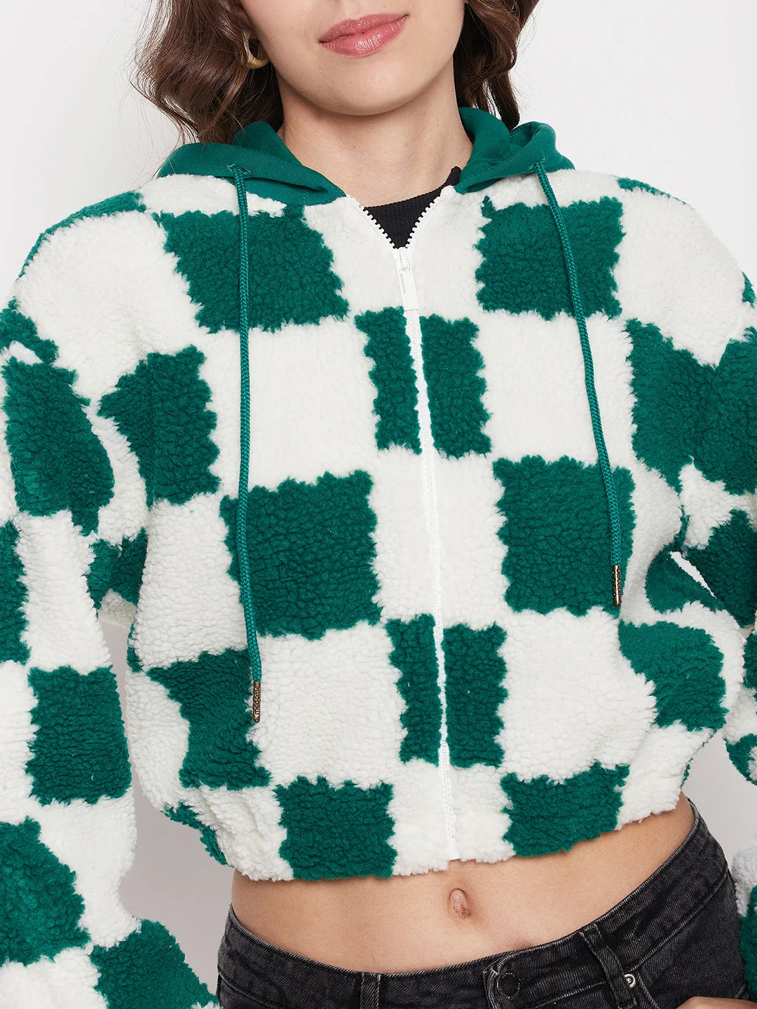 Madame Colour Blocked Bottle Green Sweatshirt - Image 3
