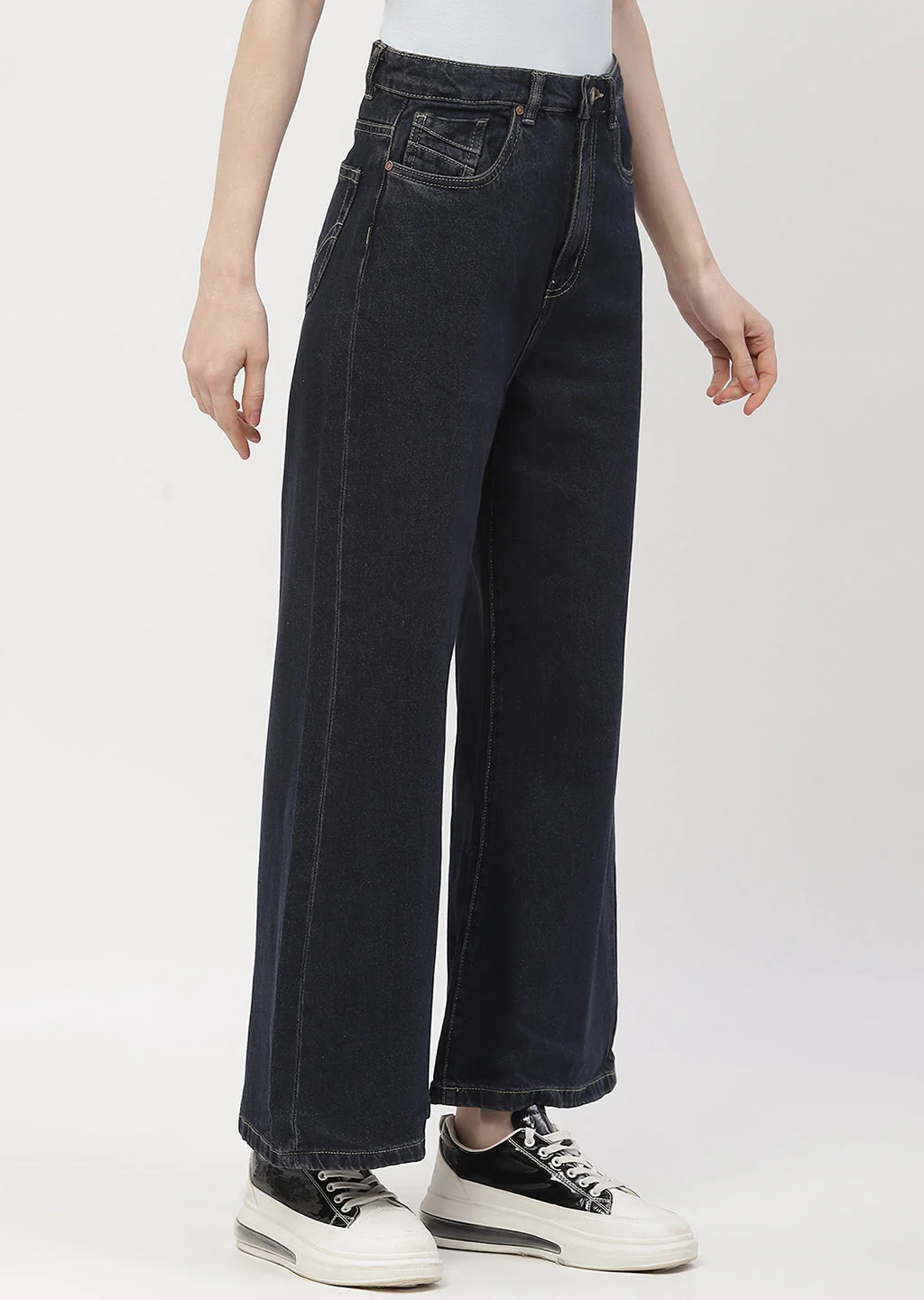 Madame High Rise Carbon Blue Wide Leg Jeans - Image 6