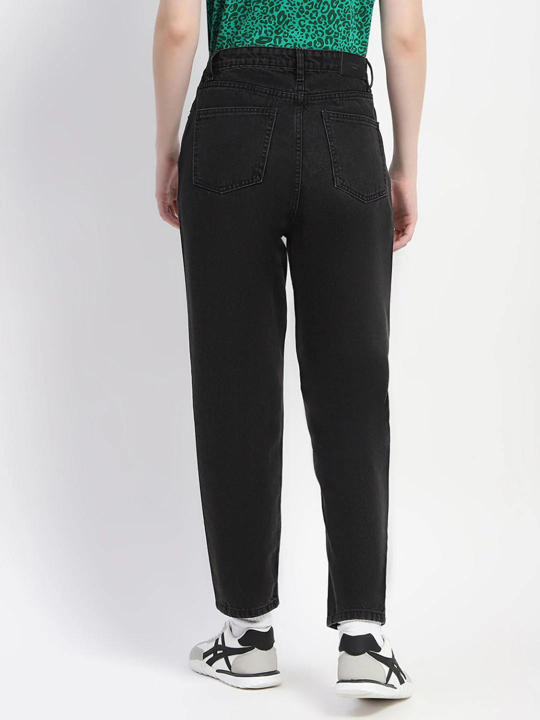 Madame Cotton Solid Black High Waist Denim - Image 5