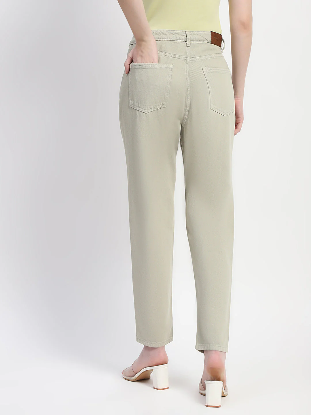 Madame Straight Fit Cotton Mint Denim - Image 5