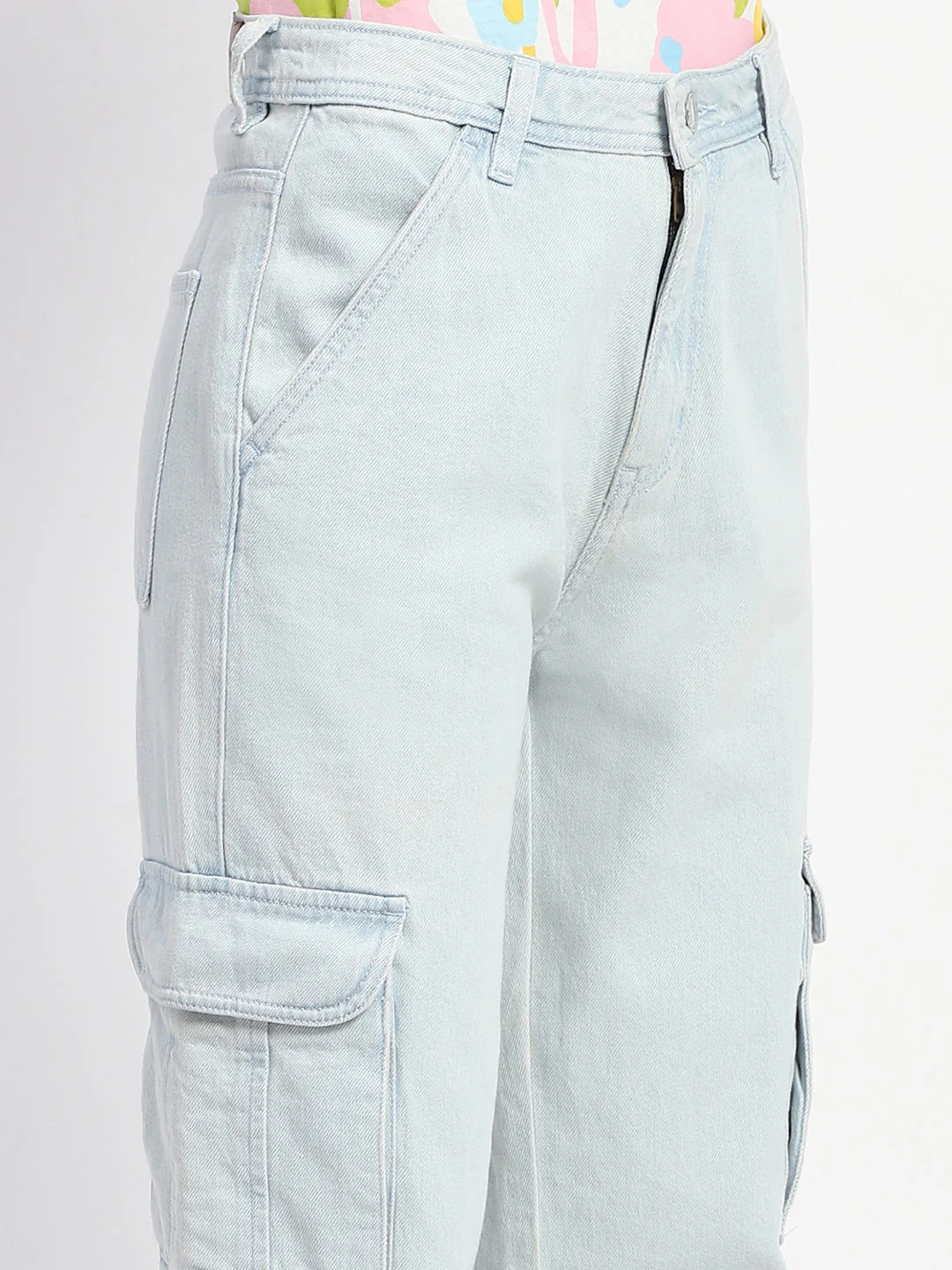 Madame Cargo Ice Blue Light Wash Denim - Image 6
