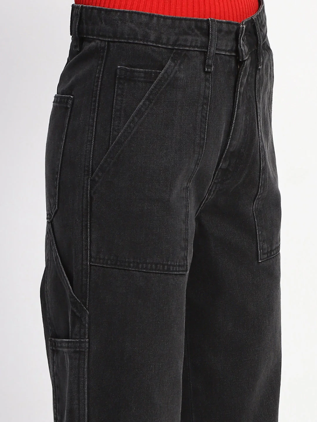 Madame Slant Pocket Flared Black Denim - Image 6