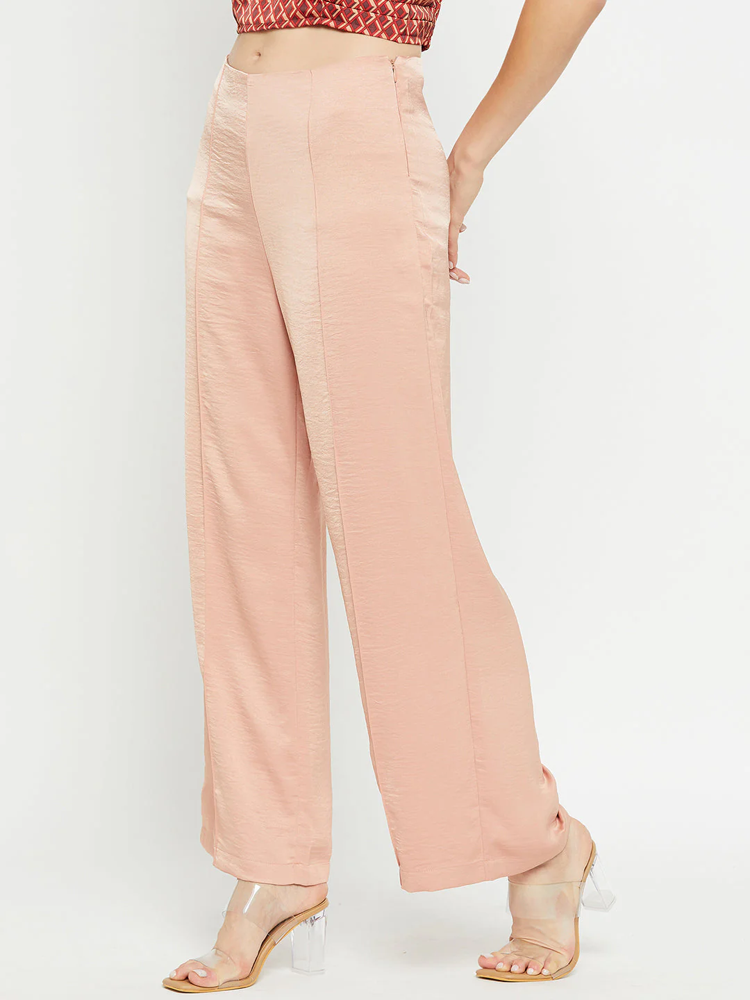 Madame Women Solid Camel Trouser - Image 5