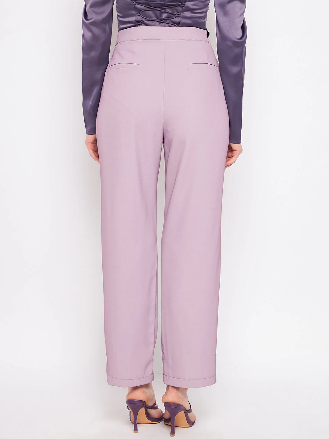 Madame Pleated Mauve Trouser - Image 5