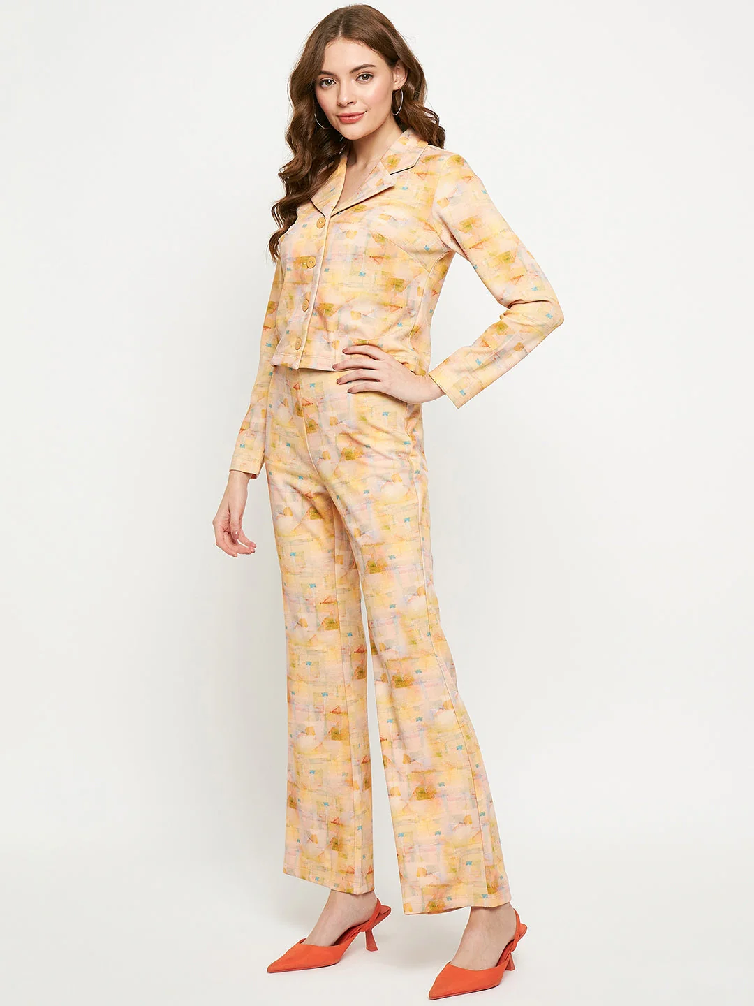 Madame Peach Abstract Print Co-Ord Set - Image 5