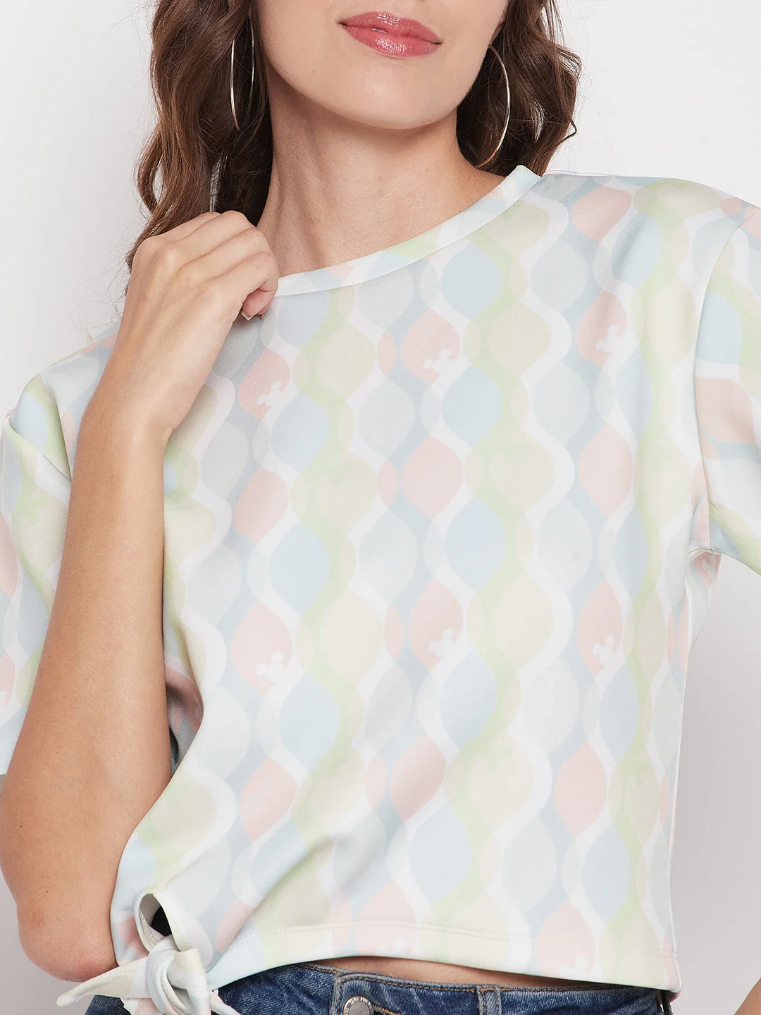Madame Women Printed White Top - Image 2