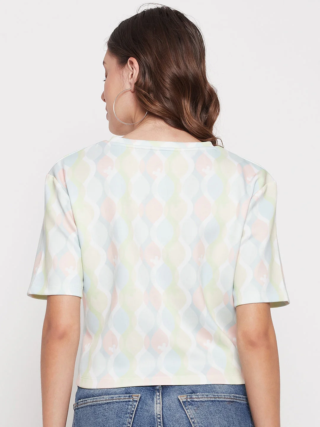Madame Women Printed White Top - Image 3