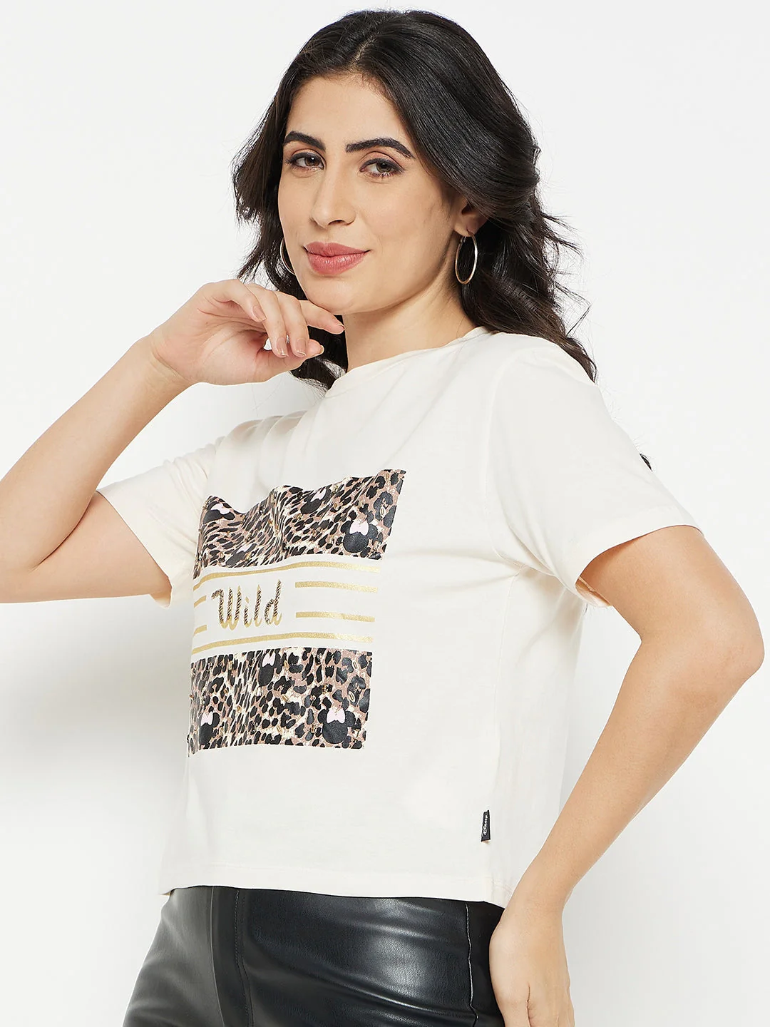 Madame Off-White Graphic Printed Top - Image 3
