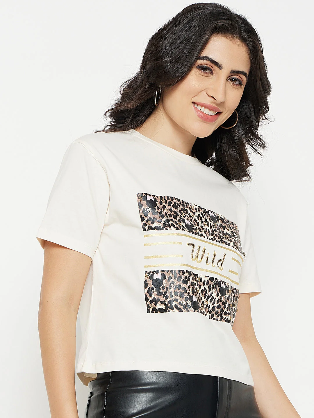 Madame Off-White Graphic Printed Top - Image 4