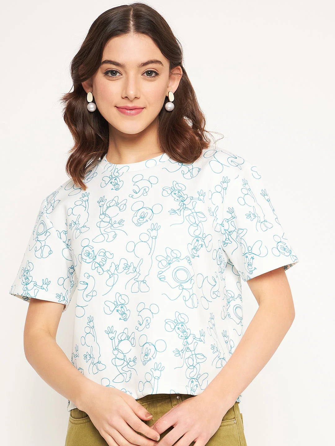 Madame White Disney Print Top