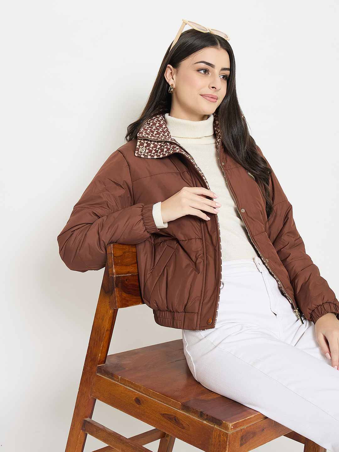 Madame Disney Printed Quilted Brown Puffer Jacket - Image 2