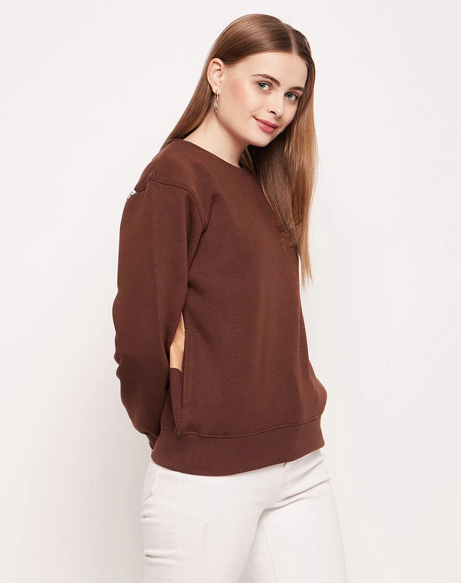 Madame Disney Graphic Print Chocolate Brown Sweatshirt - Image 4