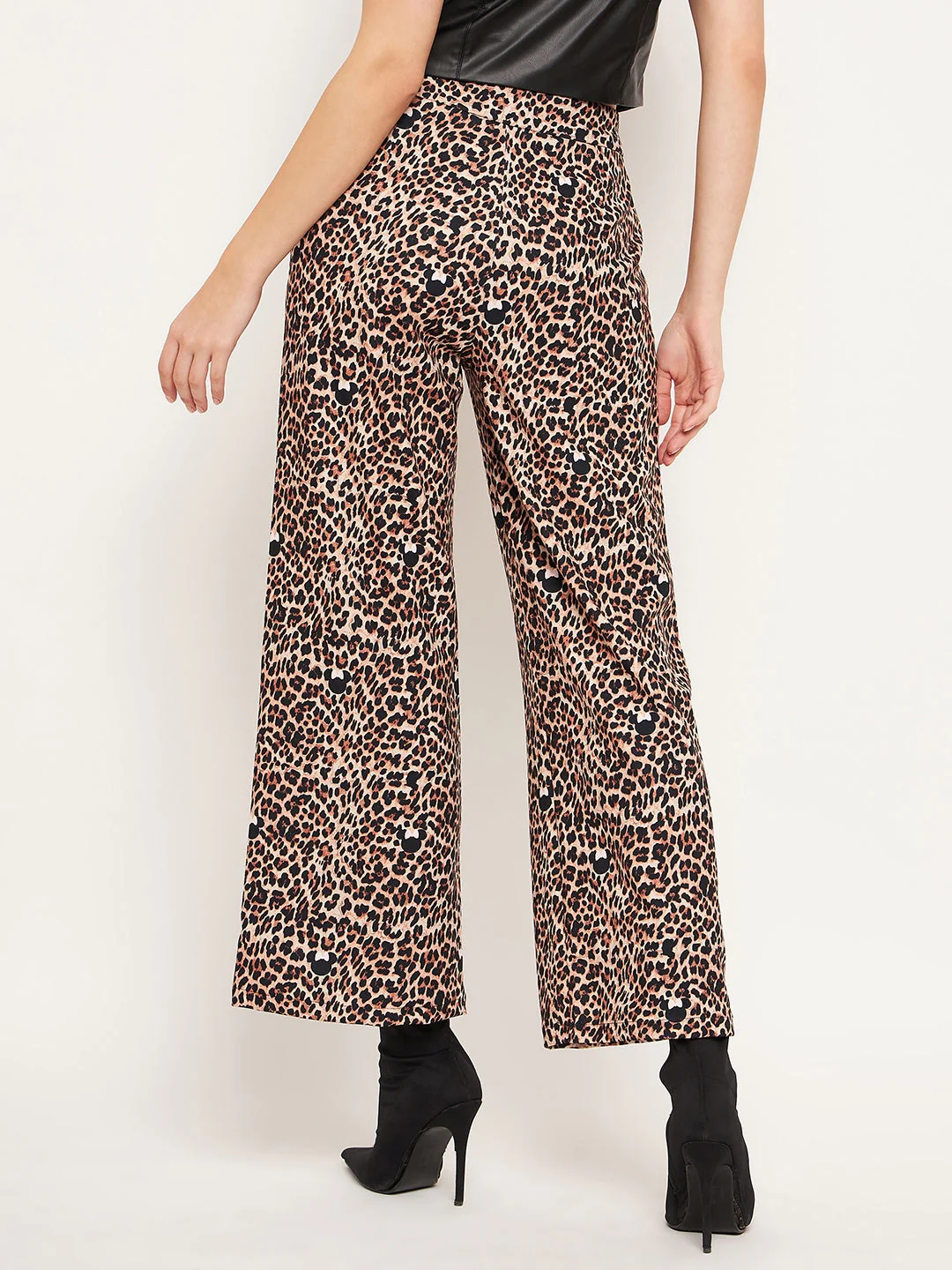 Madame Women Printed Brown Trouser - Image 4