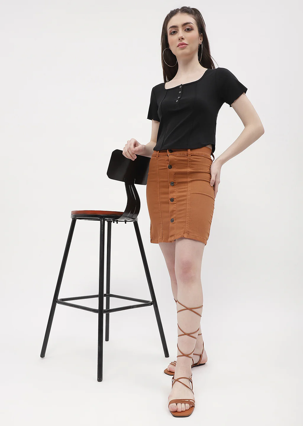 Madame Solid Black Corset Style Top - Image 2