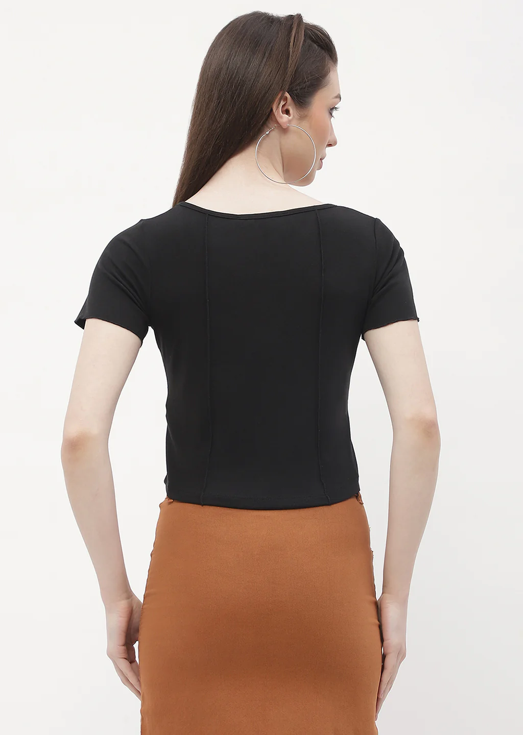 Madame Solid Black Corset Style Top - Image 5
