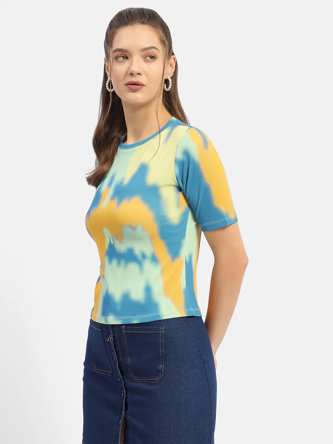 Madame Abstract Print Orange Regular T-Shirt - Image 5