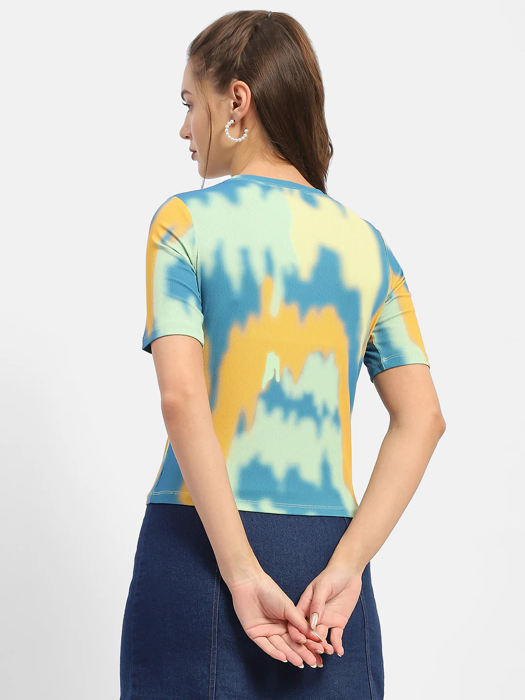 Madame Abstract Print Orange Regular T-Shirt - Image 6