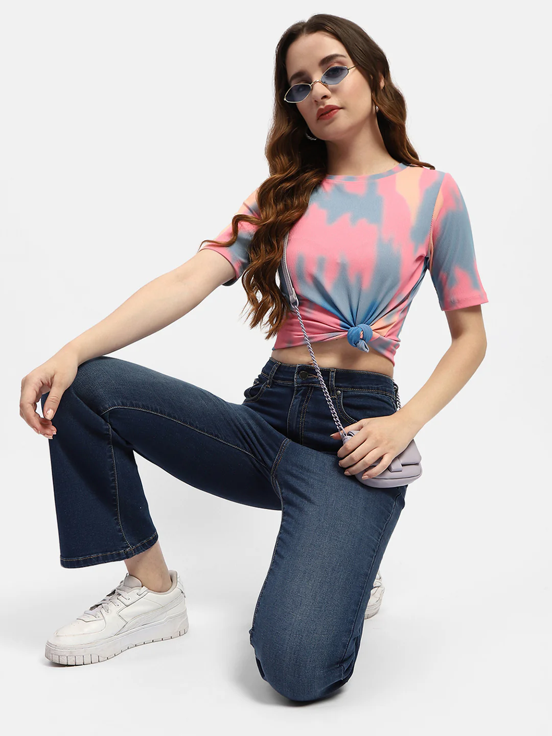 Madame Abstract Print Pink Regular T-Shirt - Image 2