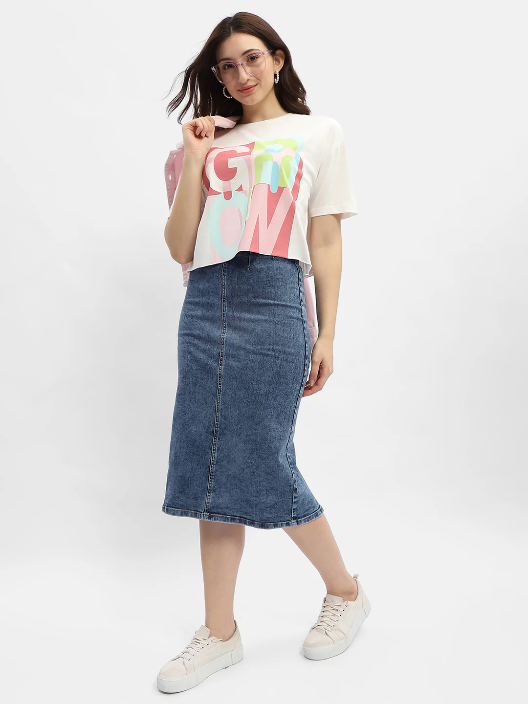 Madame Graphic Print White Cotton T-Shirt - Image 2