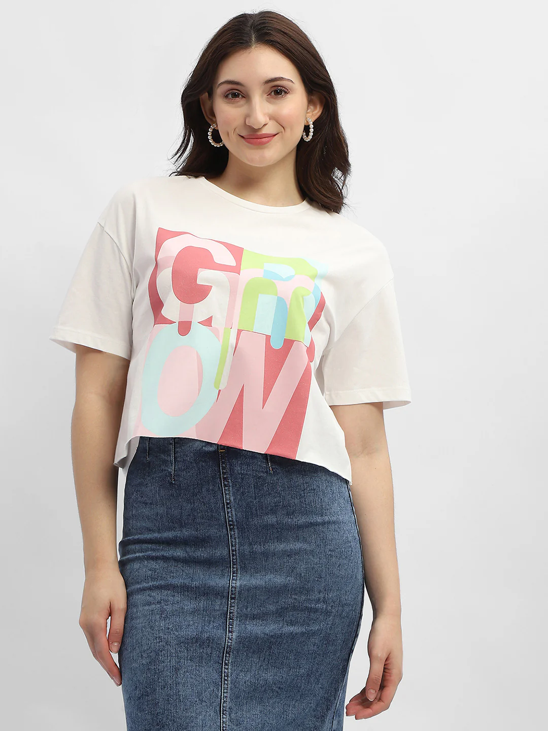 Madame Graphic Print White Cotton T-Shirt - Image 3