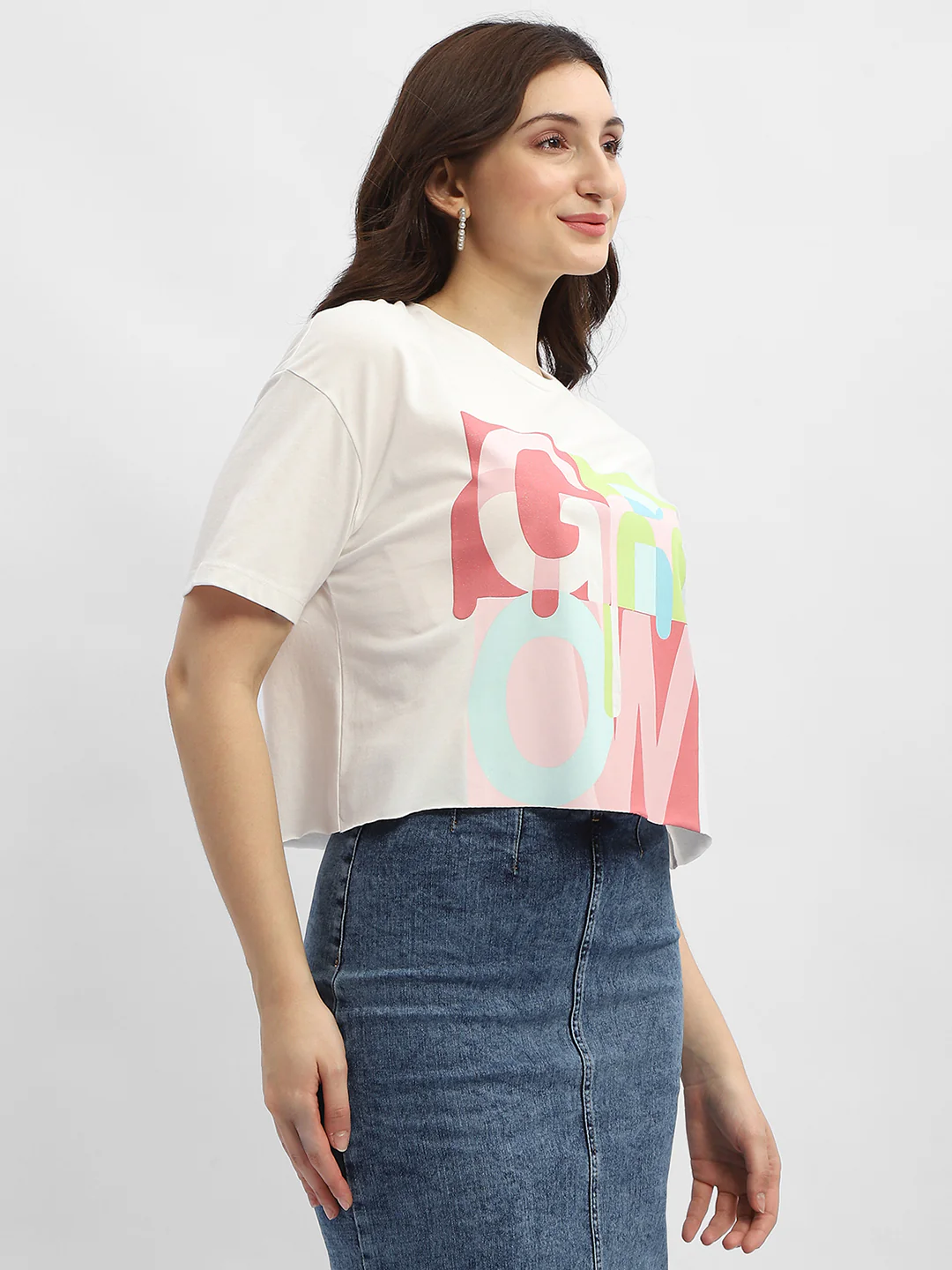 Madame Graphic Print White Cotton T-Shirt - Image 4