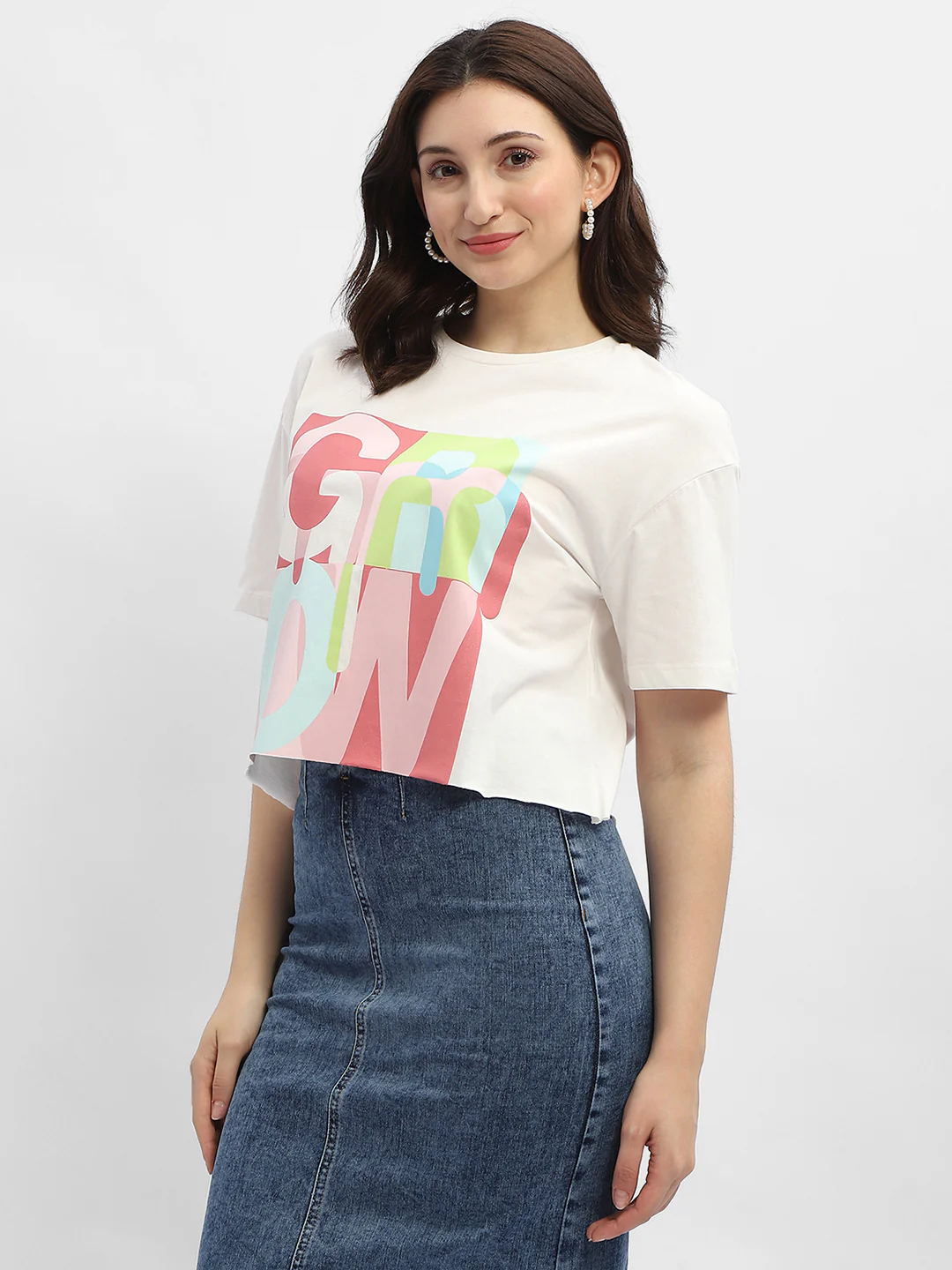 Madame Graphic Print White Cotton T-Shirt - Image 5