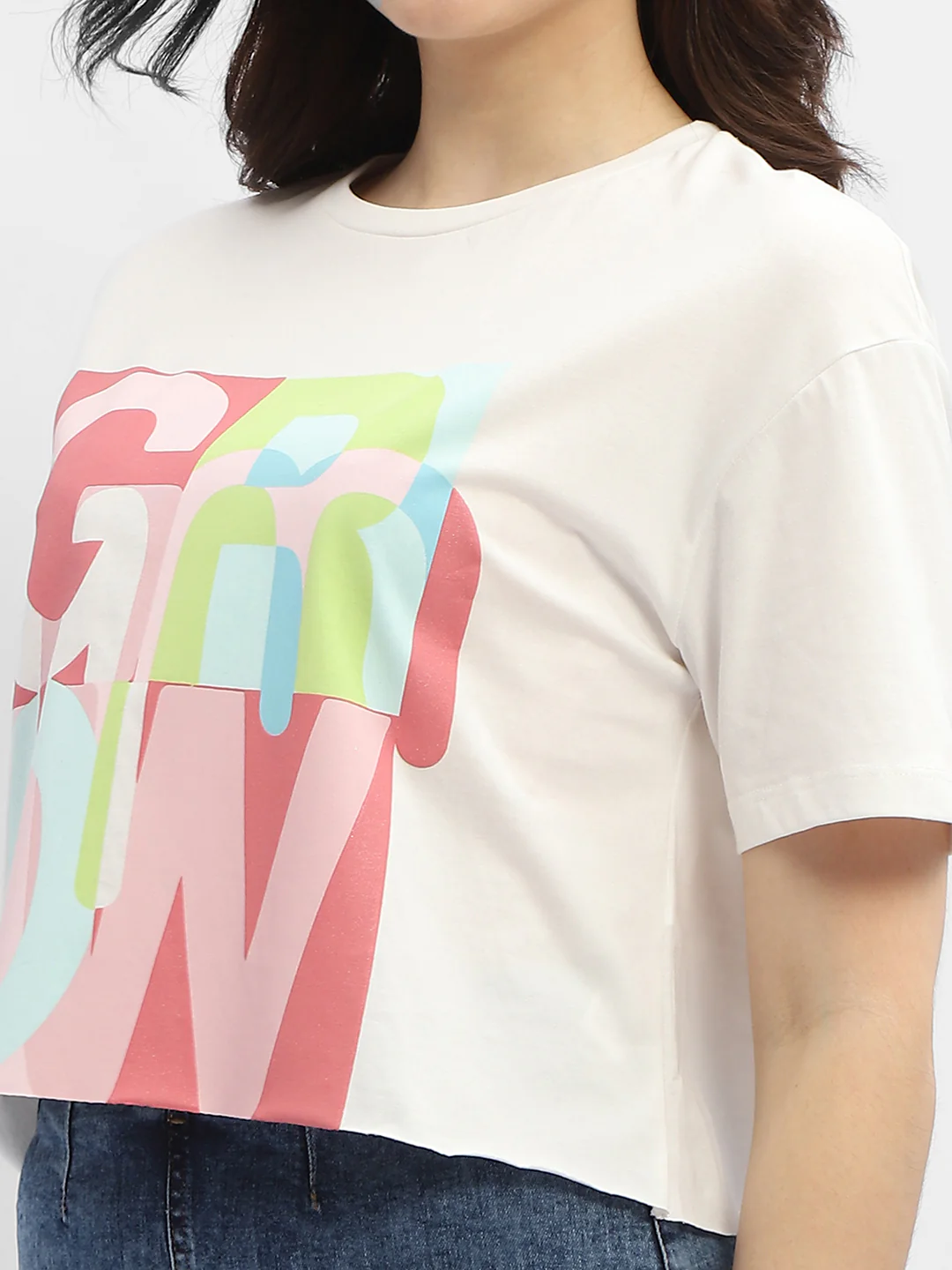 Madame Graphic Print White Cotton T-Shirt - Image 7
